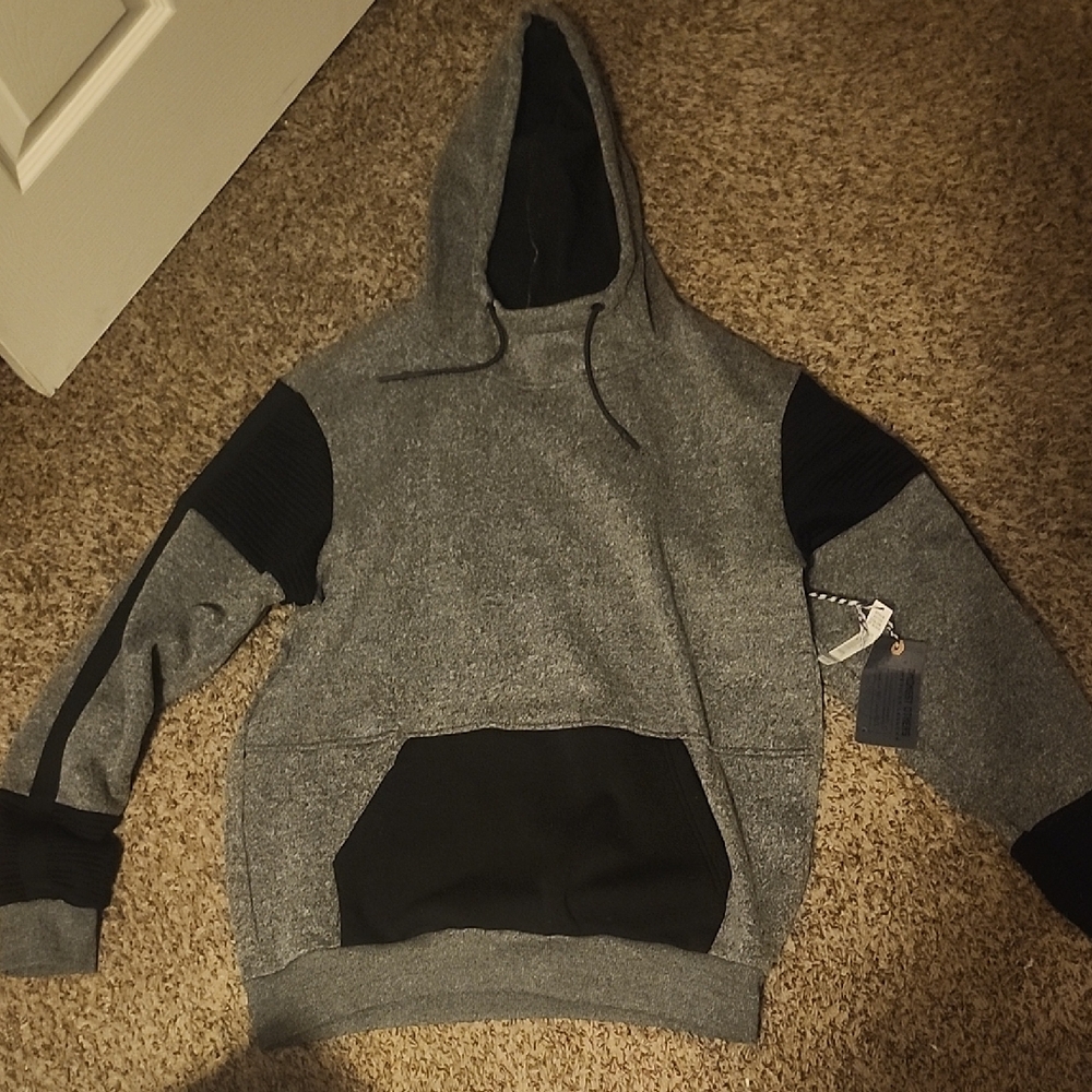 Men's Gray & Black Lightweight Hoodie Jacket